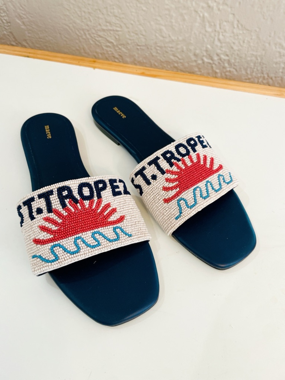 Maeve the Fiona beaded slide sandals St Tropez Women’s size 9 US 40 EU NEW - Picture 1 of 5